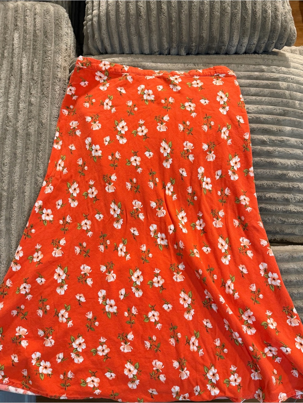 Orange floral skirt